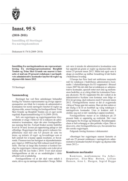 Innst. 95 S (2010–2011) Innstilling Til Stortinget Fra Næringskomiteen