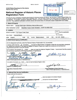 National Register of Historic Places Registration Form