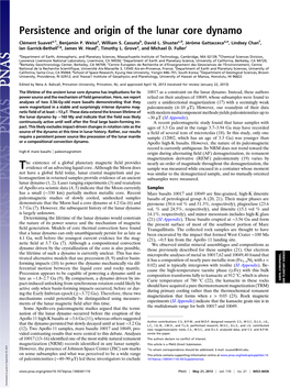 Persistence and Origin of the Lunar Core Dynamo