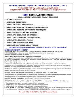 Iscf Pankration Rules