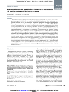 3B and Semaphorin-3F in Ovarian Cancer