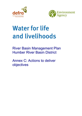 River Basin Management Plan Humber River Basin District Annex C