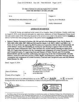 Case 18-11780-BLS Doc 140 Filed 08/15/18 Page 1 of 47 Case 18-11780-BLS Doc 140 Filed 08/15/18 Page 2 of 47