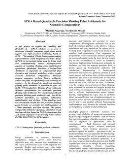 FPGA Based Quadruple Precision Floating Point Arithmetic for Scientific Computations