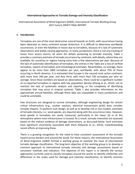 1 International Approaches to Tornado Damage and Intensity Classification International Association of Wind Engineers