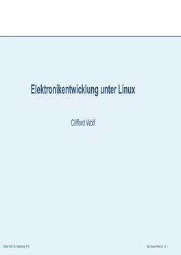 Elektronikentwicklung Unter Linux