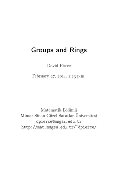 Groups and Rings