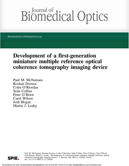 Development of a First-Generation Miniature Multiple Reference Optical Coherence Tomography Imaging Device