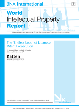 Of Japanese Patent Prosecution