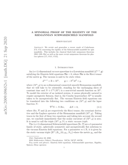 A Spinorial Proof of the Rigidity of the Riemannian Schwarzschild Manifold