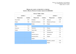 ROZKŁADY JAZDY AUTOBUSÓW NA TERENIE GMINY I MIASTA PELPLIN W ROKU SZKOLNYM 2010/2011 Dowozy