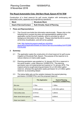 Planning Committee 18/00645/FUL 8 November 2018