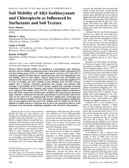 Soil Mobility of Allyl Isothiocyanate and Chloropicrin As Influenced By