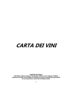 Carta Dei Vini