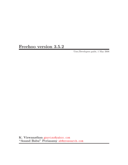 Freehoo Version 3.5.2 User/Developers Guide, 1 May 2008