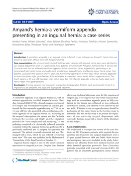 Amyandls Hernia-A Vermiform Appendix Presenting in an Inguinal