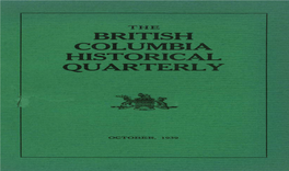 British Columbia Historical Quarterly