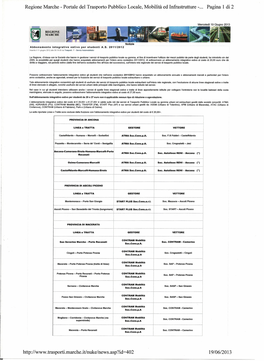 Regione Marche - Portale Del Trasporto Pubblico Locale, Mobilità Ed Infrastrutture - Pagina L Di 2