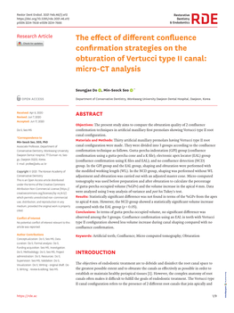 The Effect of Different Confluence Confirmation Strategies on the Obturation of Vertucci Type II Canal: Micro-CT Analysis