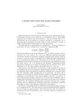 A Model Structure for Quasi-Categories