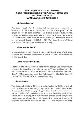 Greece Is 2.133,2 Kms, Increased by 15,8% Compared to the Length of 1.842,8 Kms of 2016