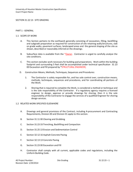 Section 31 22 13 ‐ Site Grading