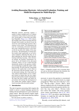 Avoiding Reasoning Shortcuts: Adversarial Evaluation, Training, and Model Development for Multi-Hop QA