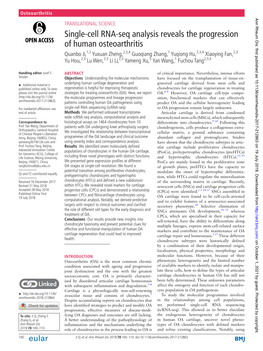 Single-Cell RNA-Seq Analysis Reveals the Progression of Human