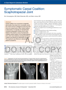 Symptomatic Carpal Coalition: Scaphotrapezial Joint