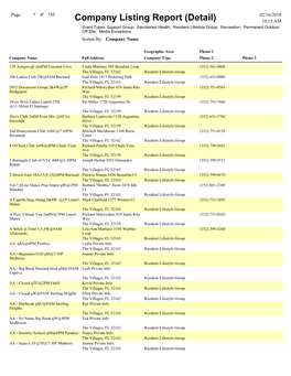 Company Listing Report (Detail)