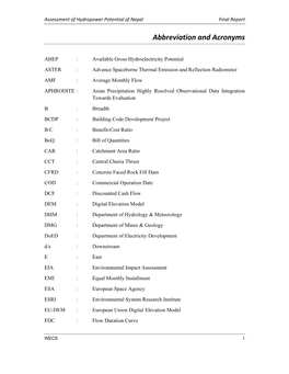 Abbreviation and Acronyms