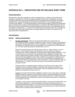 Schedule Rc-L – Derivatives and Off-Balance Sheet Items