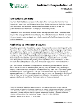 Judicial Interpretation of Statutes April 2020