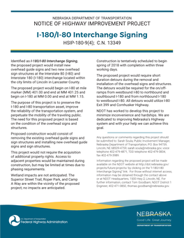 I-180/I-80 Interchange Signing Project