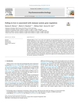 Falling in Love Is Associated with Immune System Gene Regulation T ⁎ ⁎⁎ Damian R