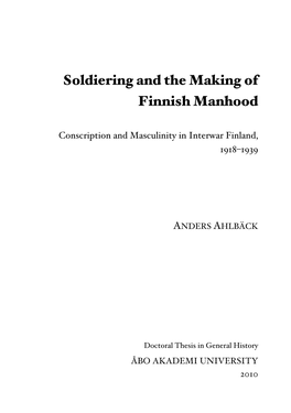 Soldiering and the Making of Finnish Manhood