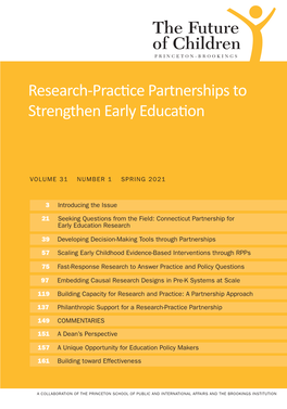 Research-Practice Partnerships to Strengthen Early Education