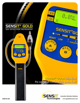 SENSIT® GOLD Helps Find the Source of Combustible Gases Fast!