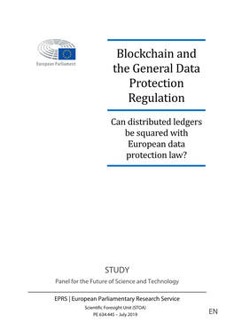 Blockchain and the General Data Protection Regulation