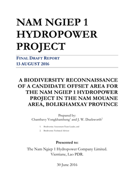 Nam Ngiep 1 Hydropower Project