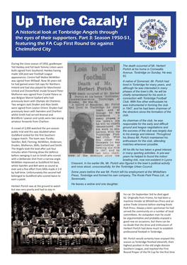 Up There Cazaly! a Historical Look at Tonbridge Angels Through the Eyes of Their Supporters