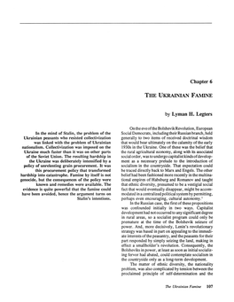 Chapter 6 the UKRAINIAN FAMINE by Lyman H. Legters