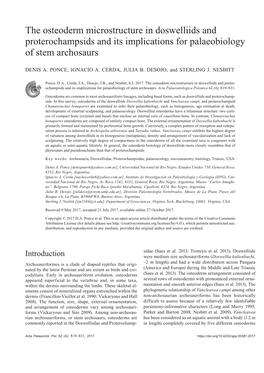 The Osteoderm Microstructure in Doswelliids and Proterochampsids and Its Implications for Palaeobiology of Stem Archosaurs