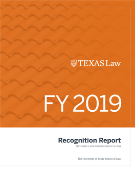 Recognition Report SEPTEMBER 1, 2018 THROUGH AUGUST 31, 2019