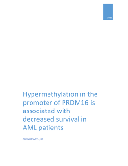 Hypermethylation in the Promoter of PRDM16 Is Associated with Decreased Survival in AML Patients