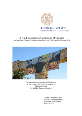 A Kurdish-Speaking Community of Change: How Social and Political Organising Takes Shape in the PYD-Controlled Areas in Syria