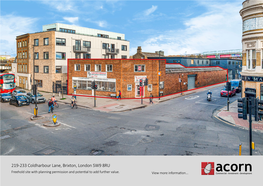 219-233 Coldharbour Lane, Brixton, London SW9 8RU Freehold Site with Planning Permission and Potential to Add Further Value