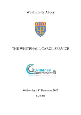 Westminster Abbey the WHITEHALL CAROL SERVICE