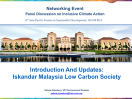 Iskandar Malaysia Low Carbon Society