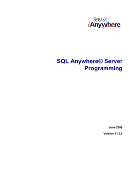 SQL Anywhere® Server Programming